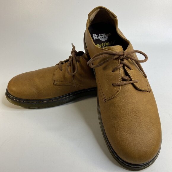 Dr. Martens Leather Bexley Air Wair Oxford Tan Lace Up Mens Shoes Doc 12 AW0004 - Picture 2 of 13